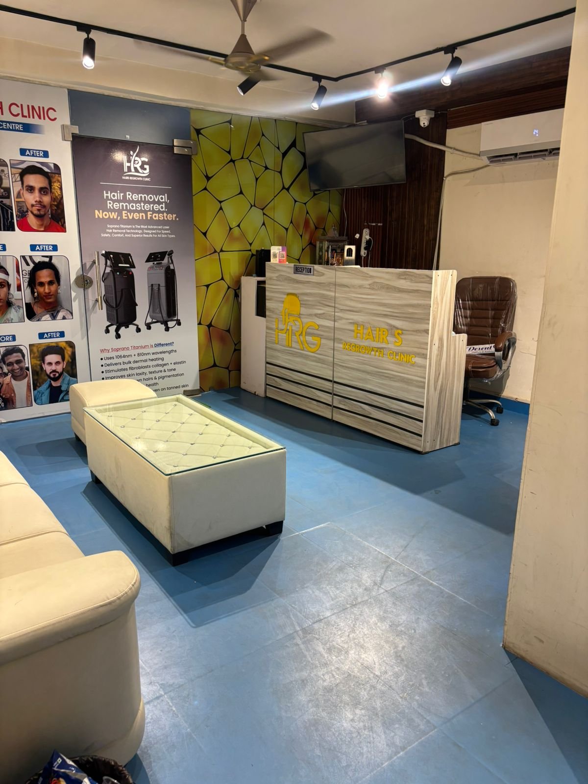 Inside HRG Skin and Hair Clinic, Rohini Delhi