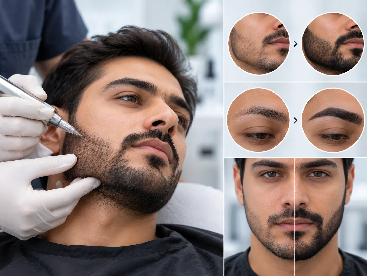 Beard transplant before and after