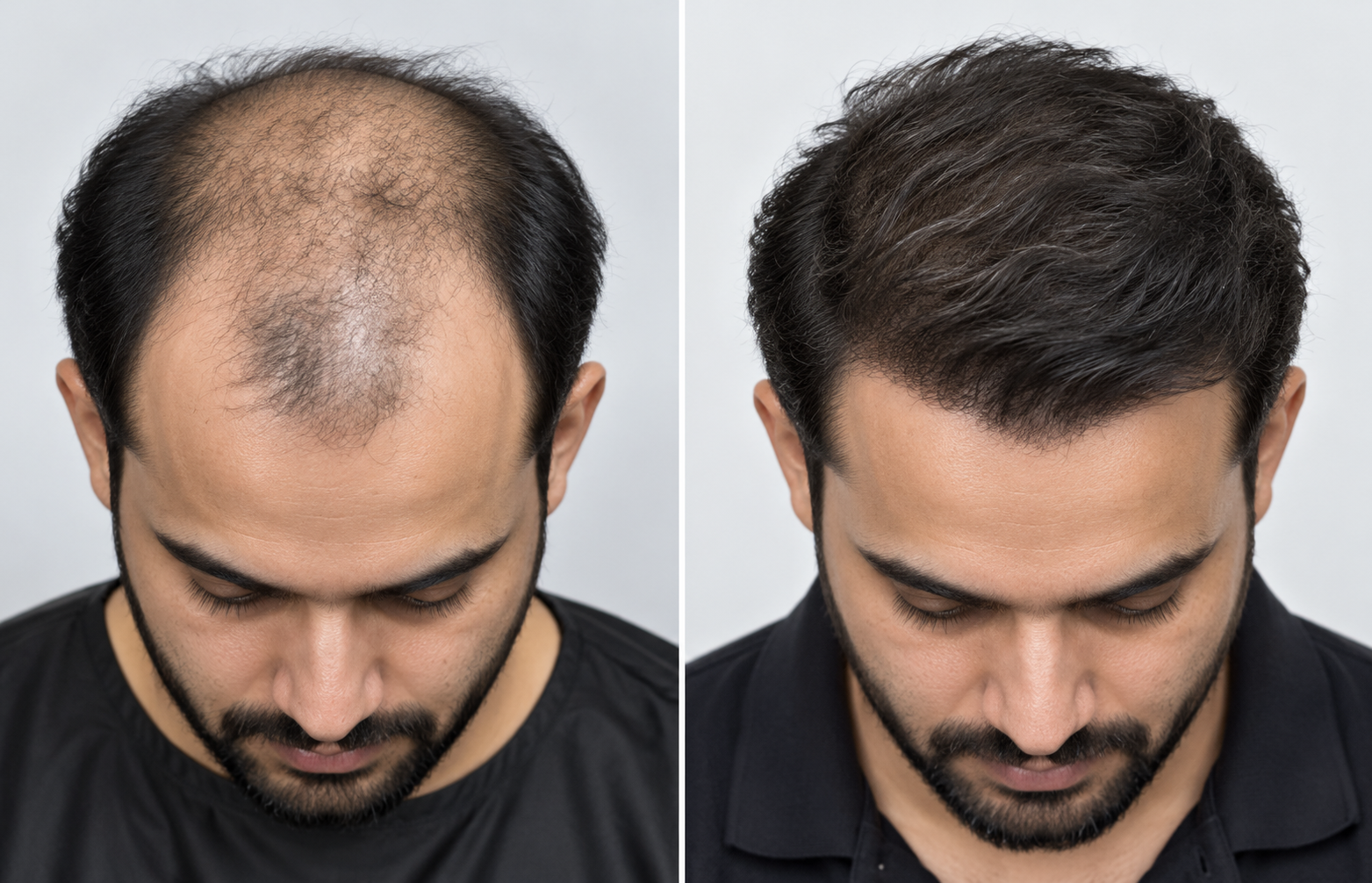 FUE hair transplant result, 3,200 grafts
